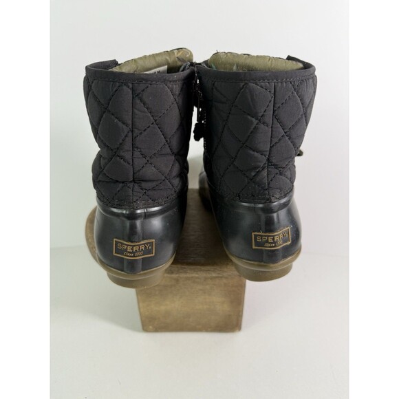 Sperry Boots Womens 10 M Saltwater Quilted Duck Ankle STS94063 Black Waterproof - Picture 9 of 16